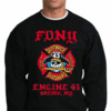 FDNY - Black Crew Neck Sweatshirt with 4 color imprint.