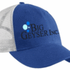 Trucker Mesh back BB Cap with 3 colored logo.  This hat is also offered in 5 Panels and can be screen printed.