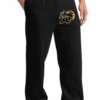 Straight Leg hemmed bottom with 3 color embroidery on the hip.