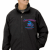 Full Zippered Coaches Jacket with a 3 color embroidered logo on the left breast.