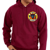NY Fire Department's logo, embroidered full color on the left breast of a Hooded Sweatshirt.