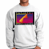 Multicolored transfer design with blending on a Light colored Sweatshirt.