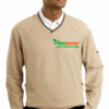 Custom screened 2 color transfer on a Light Colored Long Sleeve Sweatshirt.