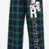 Flannel pants for an Elementary School with 2 color logo down the leg.